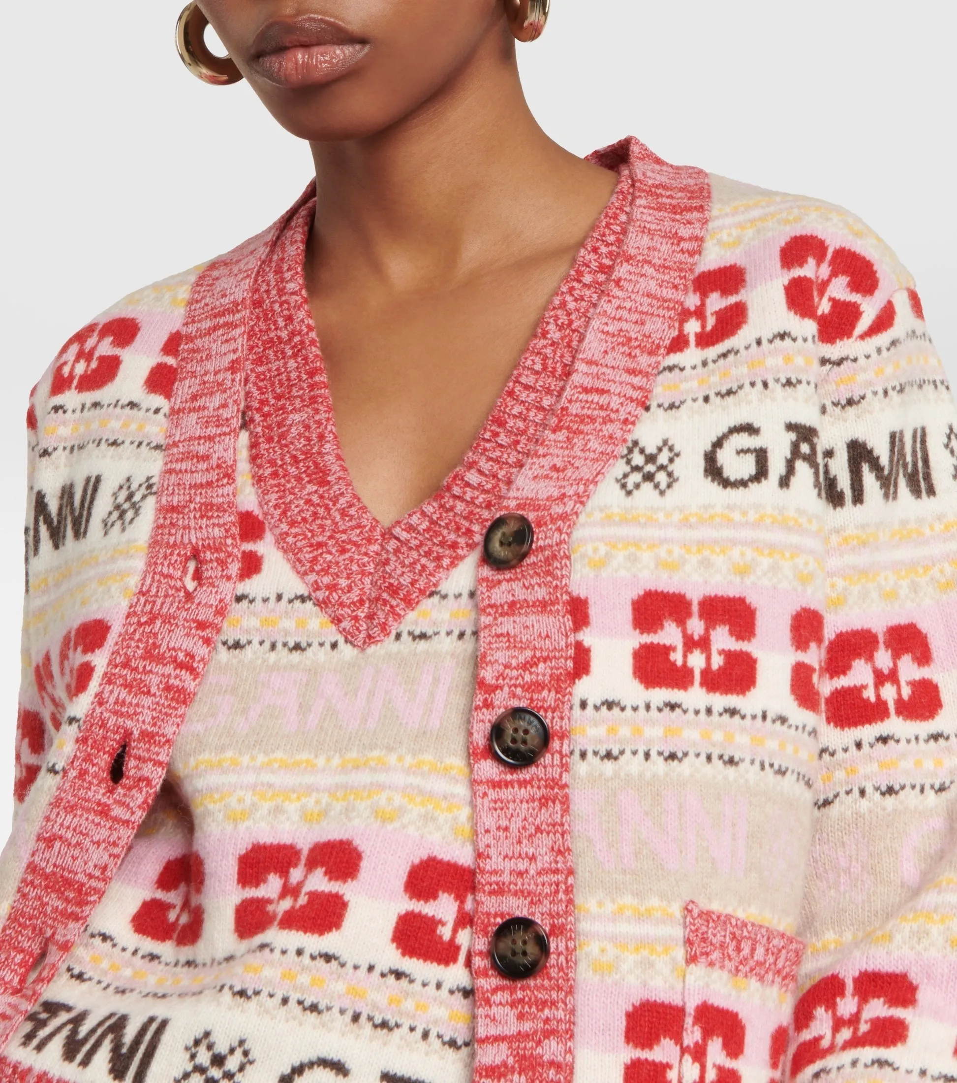 Ganni  |Casual Style Wool Blended Fabrics Street Style Logo