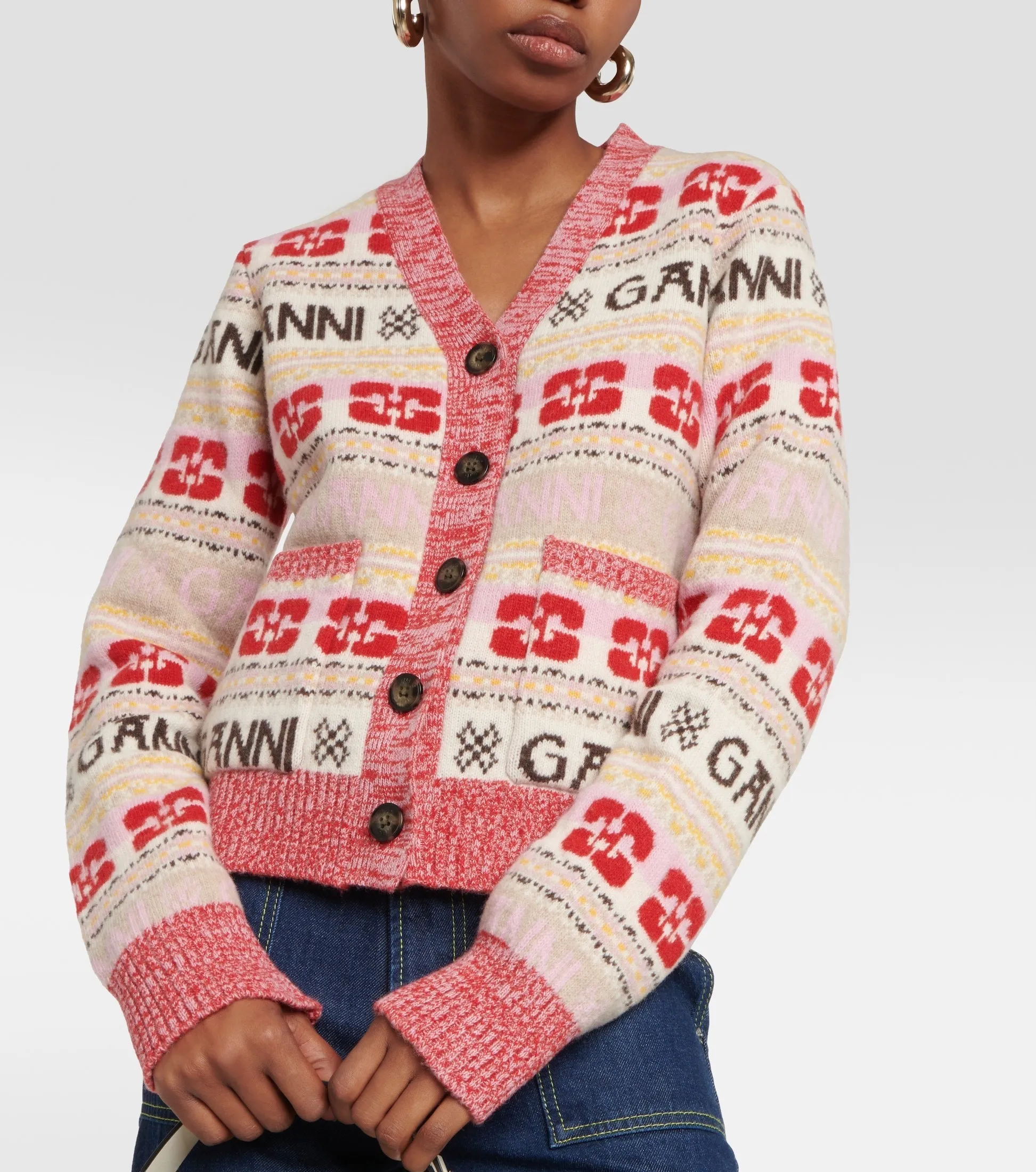 Ganni  |Casual Style Wool Blended Fabrics Street Style Logo