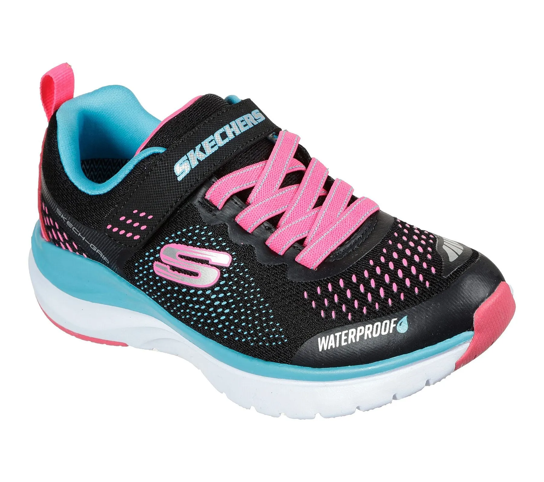 Girls Skechers Strap Ultra Groove Hydro Black Waterproof Shoes