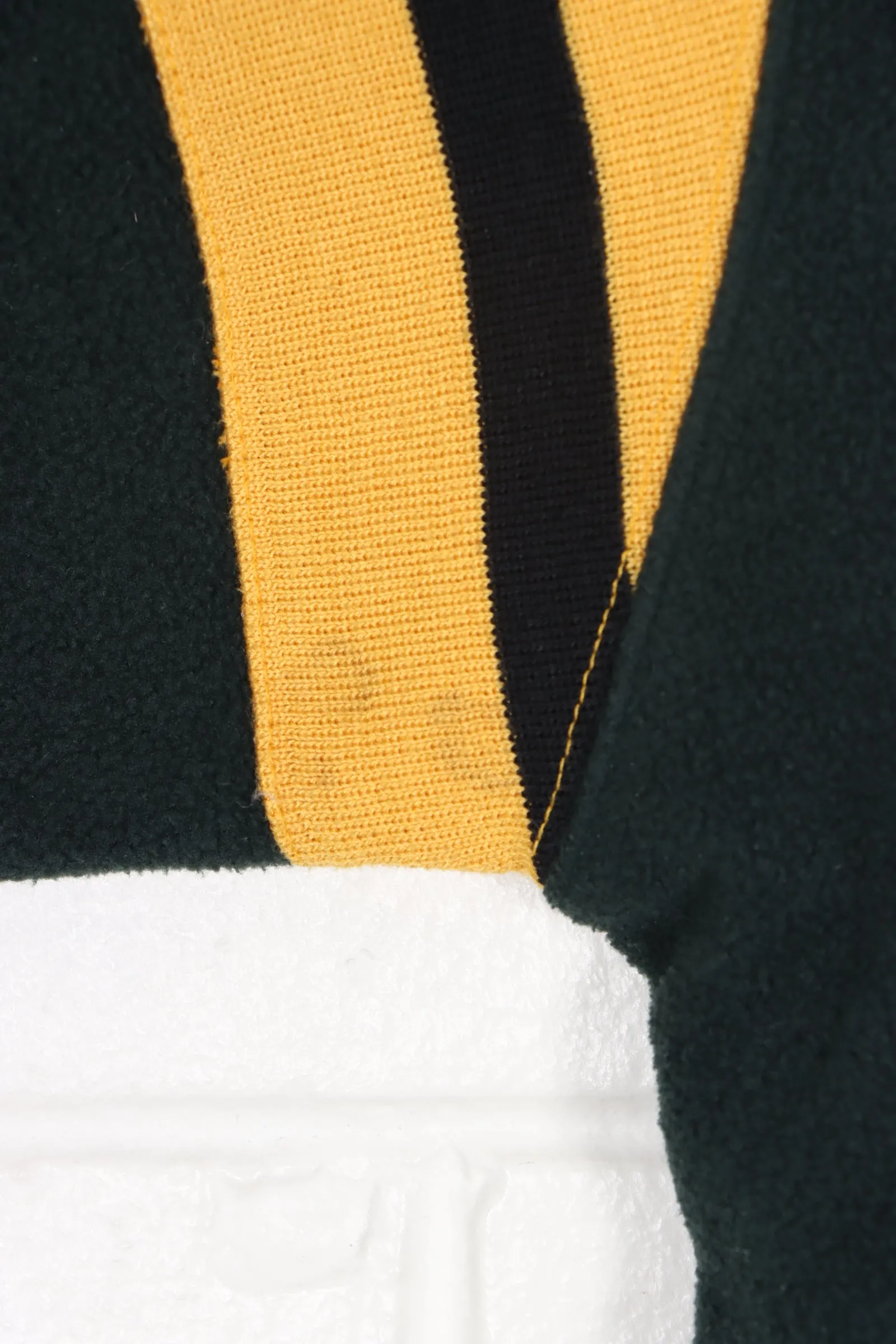 Green & Gold Henley Fleece Sweatshirt - Ralph Lauren Polo (Size S)