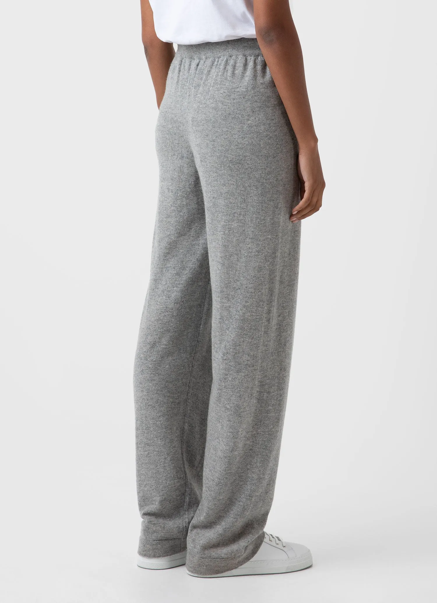 Grey melange women's cashmere lounge pant