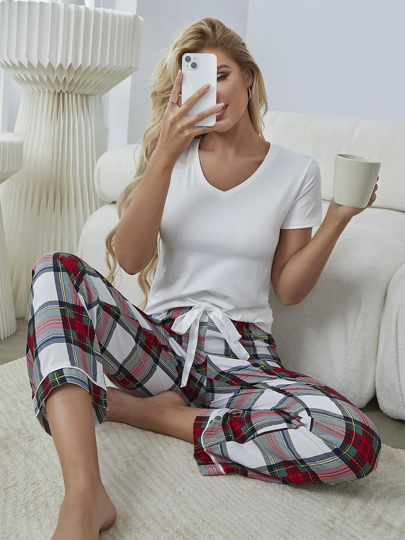 Holiday Plaid Lounge Set