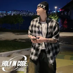 HOLY IN CODE  |Other Plaid Patterns Casual Style Unisex Street Style Cotton