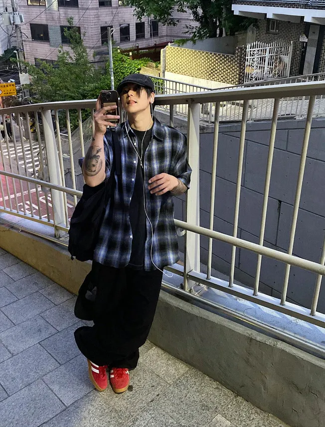 HOLY IN CODE  |Other Plaid Patterns Casual Style Unisex Street Style Cotton