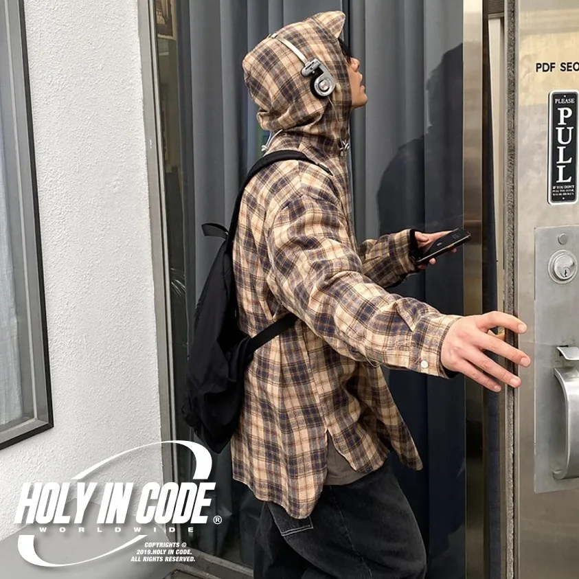 HOLY IN CODE  |Other Plaid Patterns Casual Style Unisex Street Style