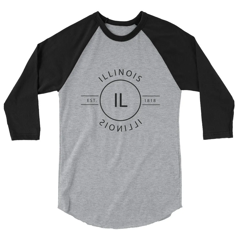 Illinois 3/4 Sleeve Raglan Shirt Reflections for Sale.