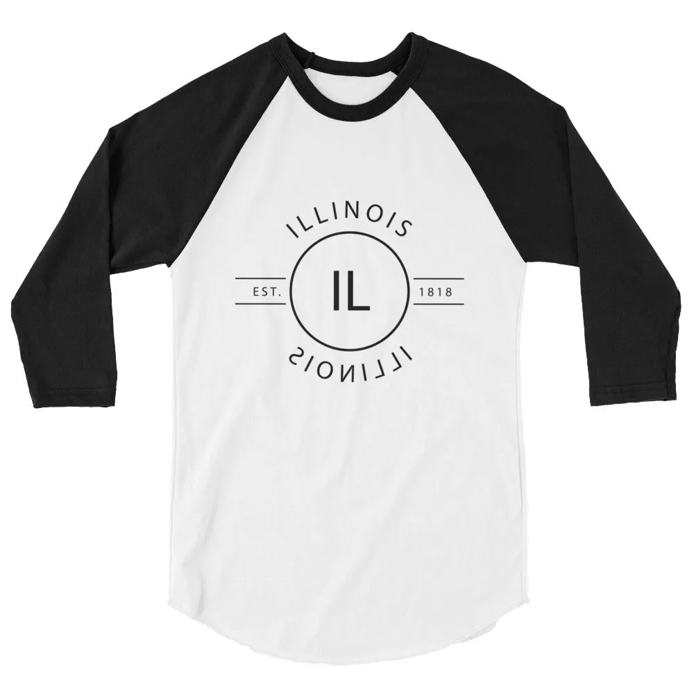 Illinois 3/4 Sleeve Raglan Shirt Reflections for Sale.