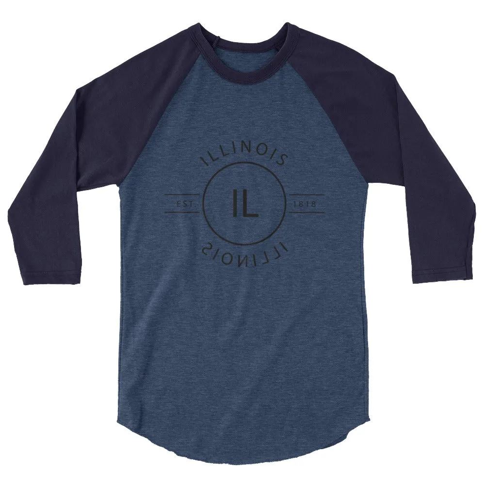 Illinois 3/4 Sleeve Raglan Shirt Reflections for Sale.