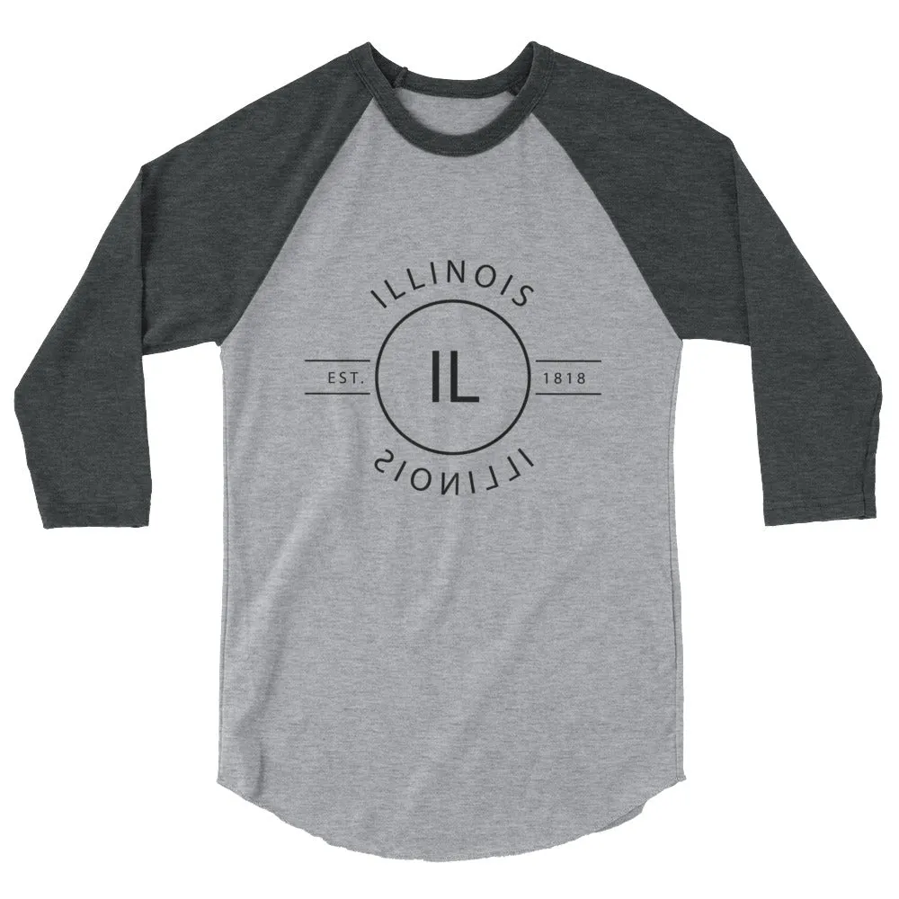 Illinois 3/4 Sleeve Raglan Shirt Reflections for Sale.