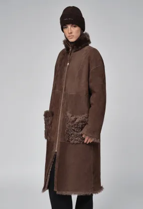  INUIKII Shearling Coat Taupe 