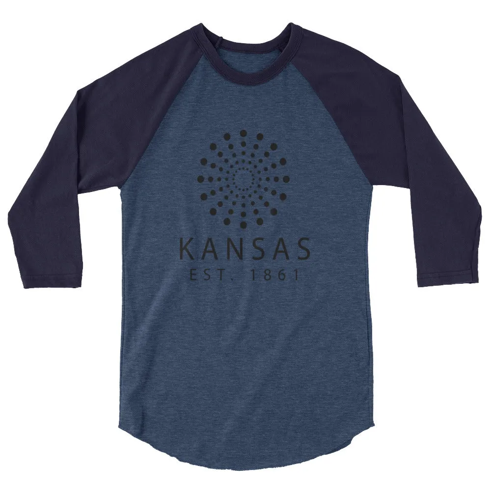 Kansas 3/4 Sleeve Raglan Shirt Made with Established Design