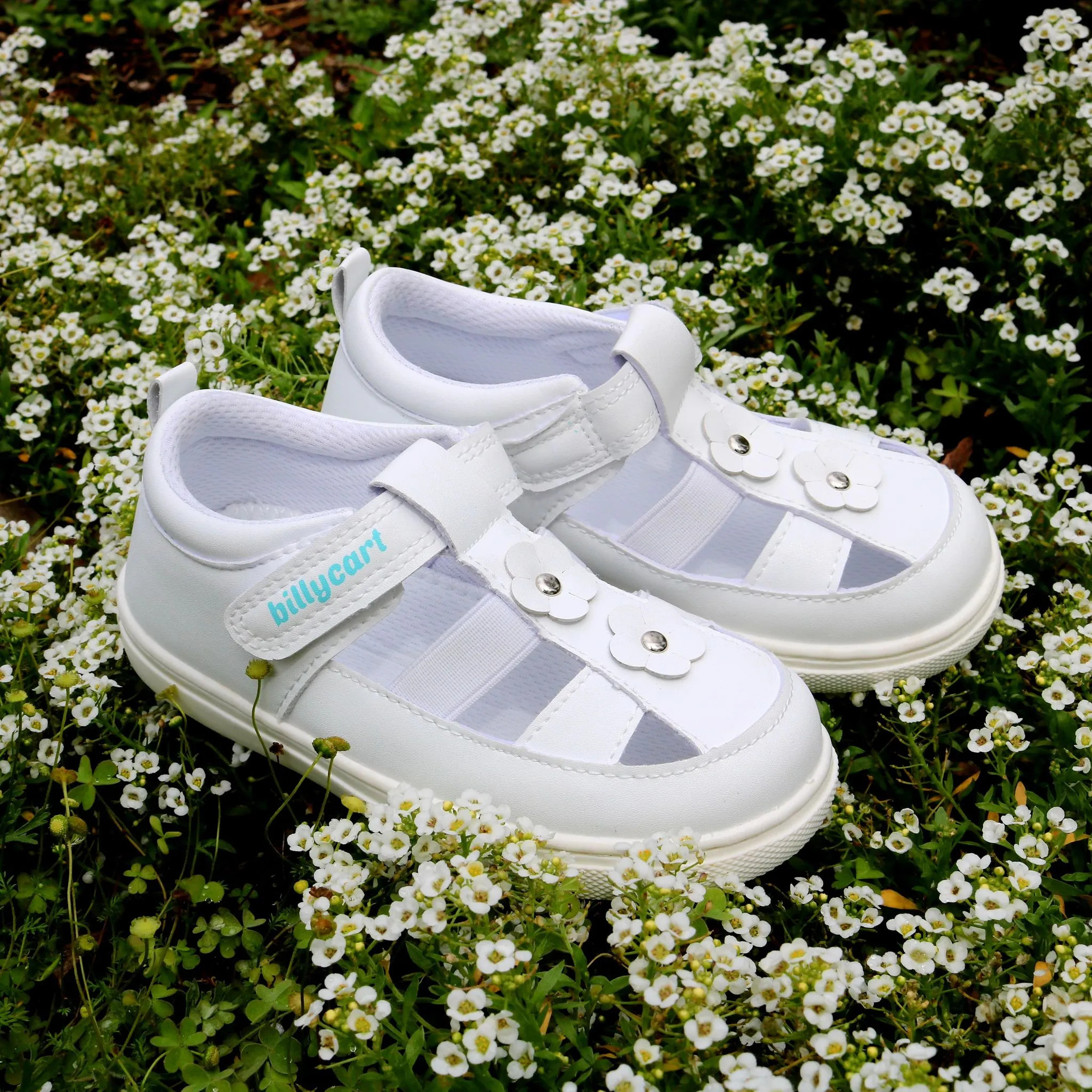 LAYLA white sandals for toddler girls