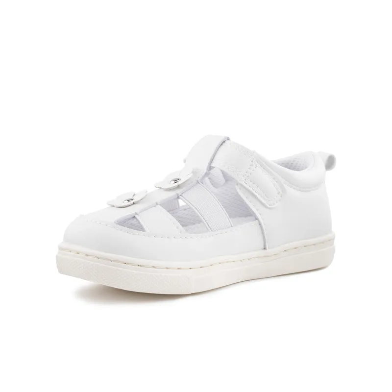 LAYLA white sandals for toddler girls