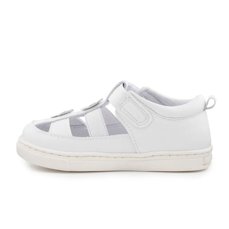 LAYLA white sandals for toddler girls