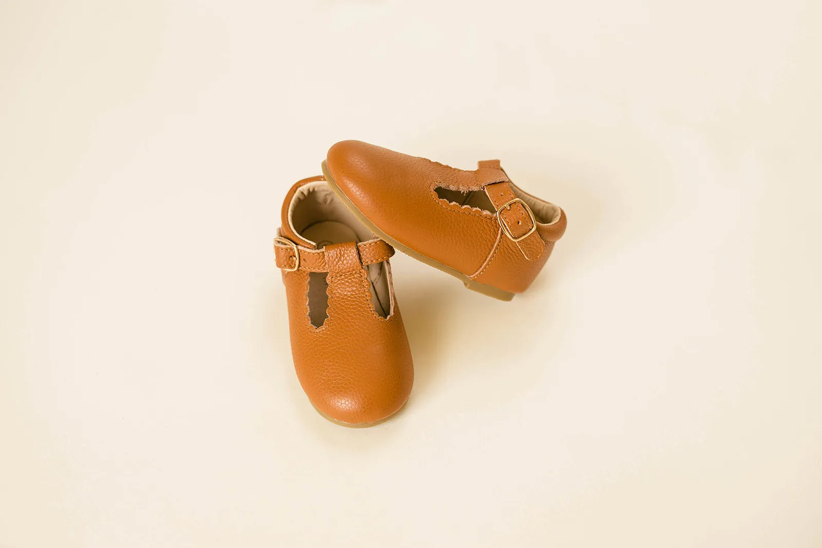 Leather Mary Jane Moccasins - Tawny