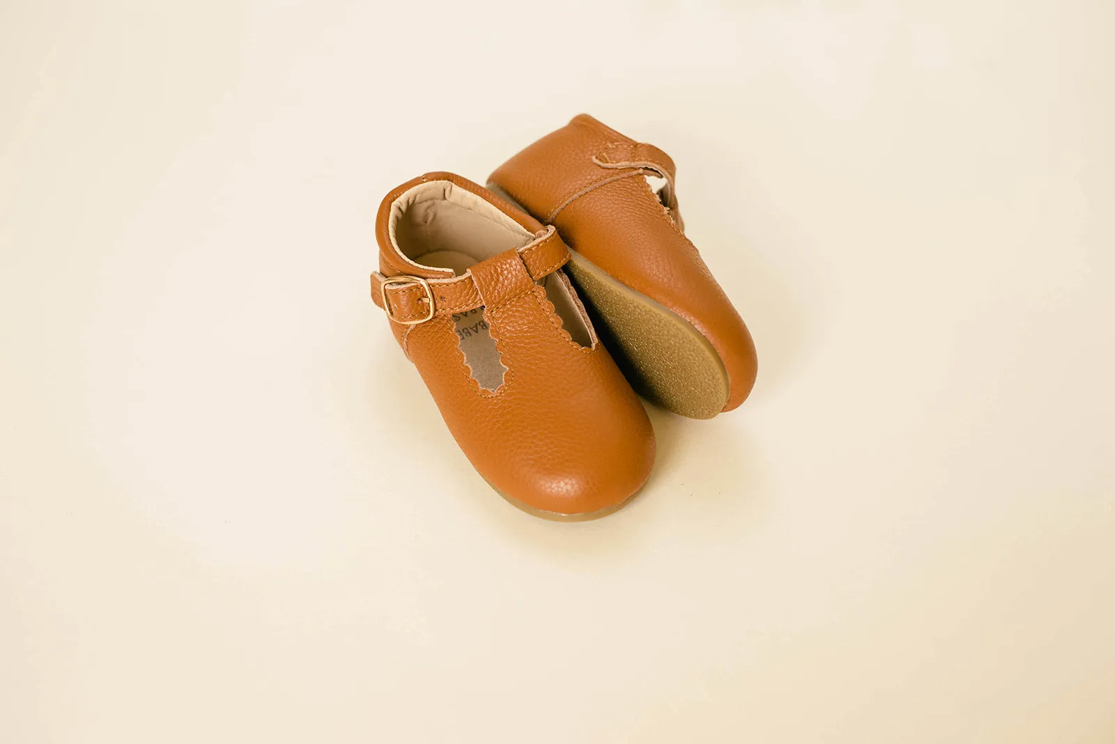 Leather Mary Jane Moccasins - Tawny