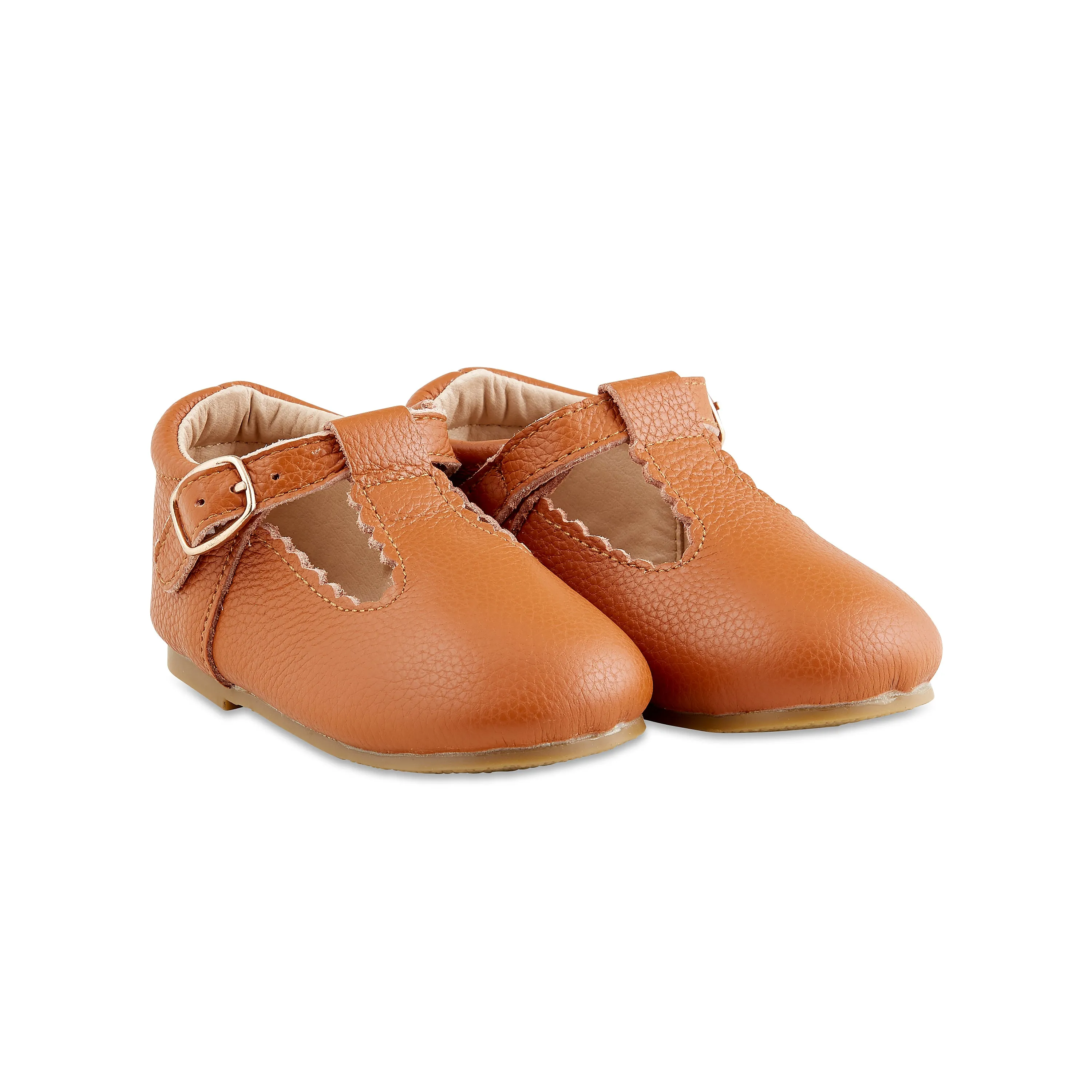 Leather Mary Jane Moccasins - Tawny