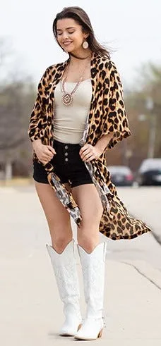 Leopard Print Kimono with Large Spots