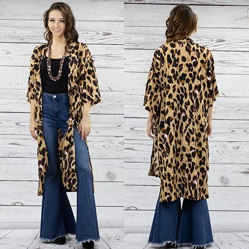 Leopard Print Kimono with Large Spots