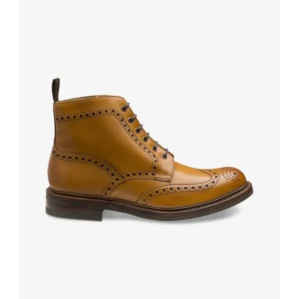 Loake Mens Bedale Brogue Derby Boot in Tan