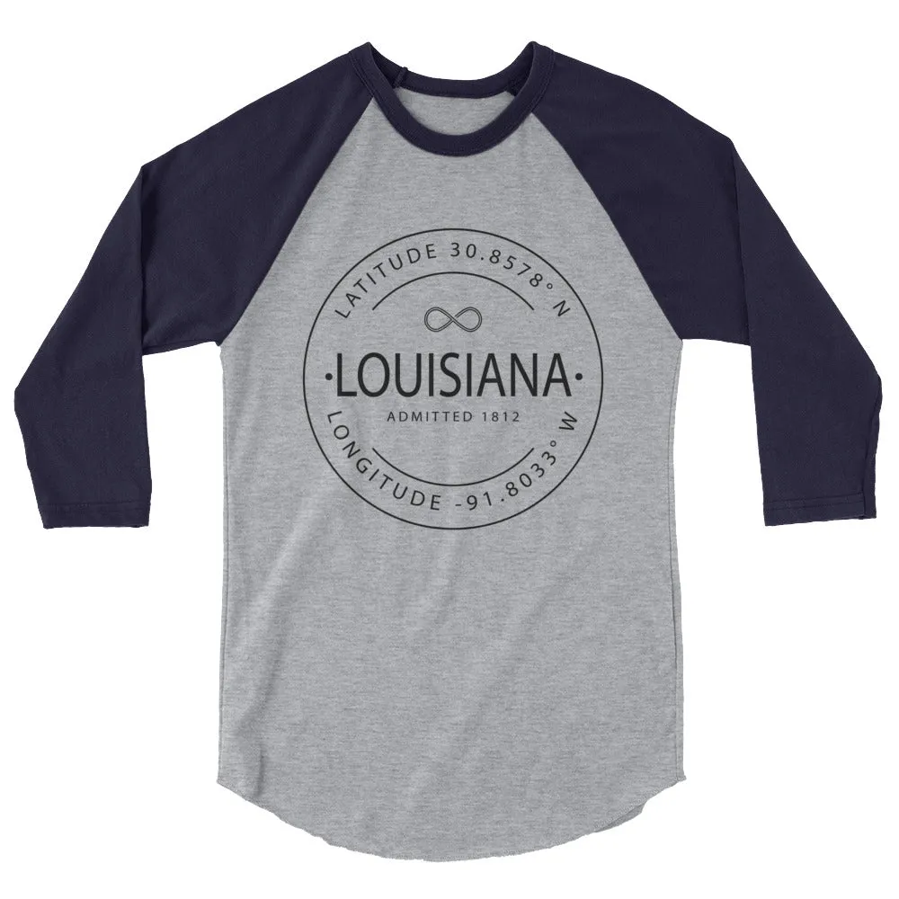 Louisiana Shirt - 3/4 Sleeve Raglan - Latitude & Longitude