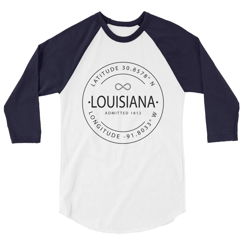 Louisiana Shirt - 3/4 Sleeve Raglan - Latitude & Longitude