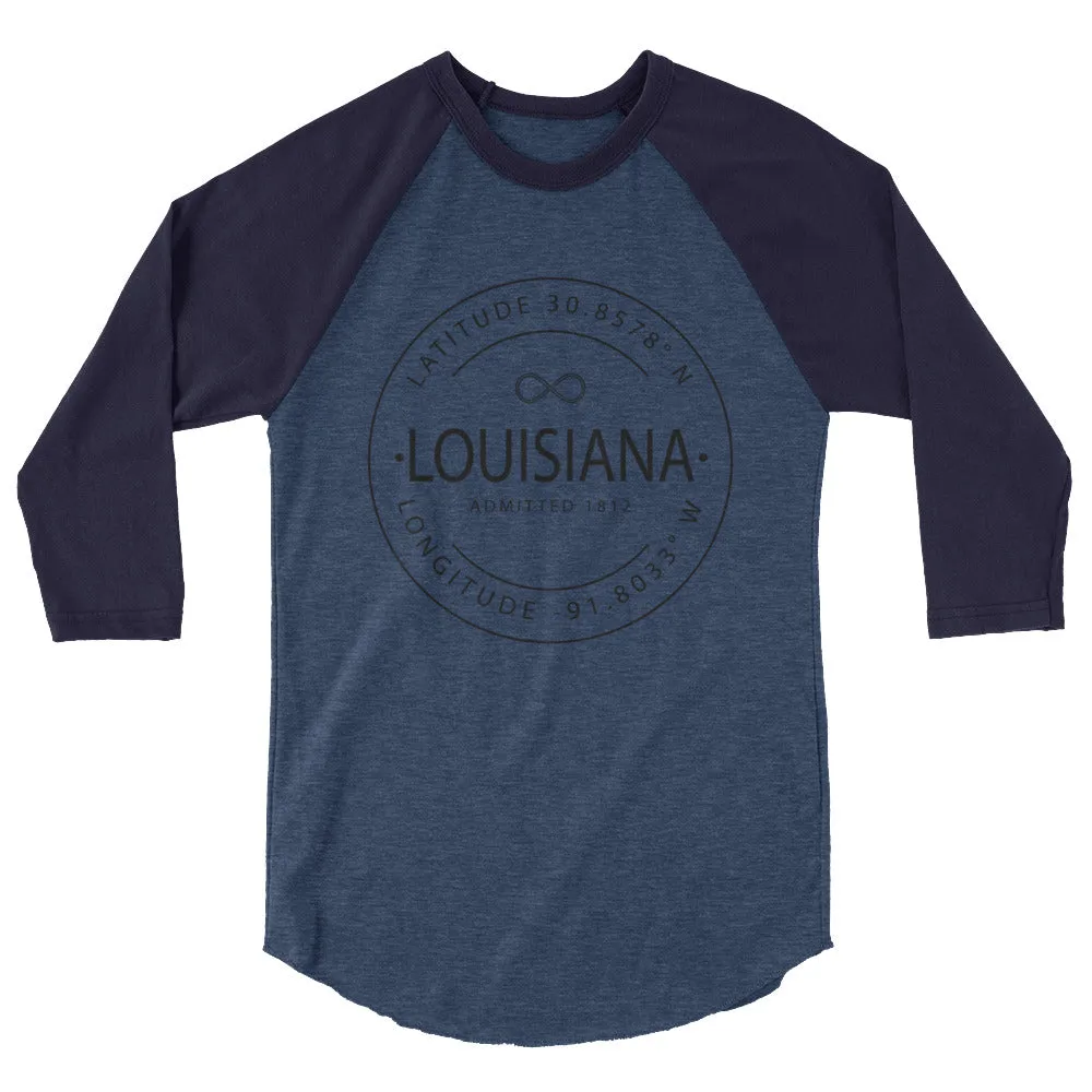 Louisiana Shirt - 3/4 Sleeve Raglan - Latitude & Longitude