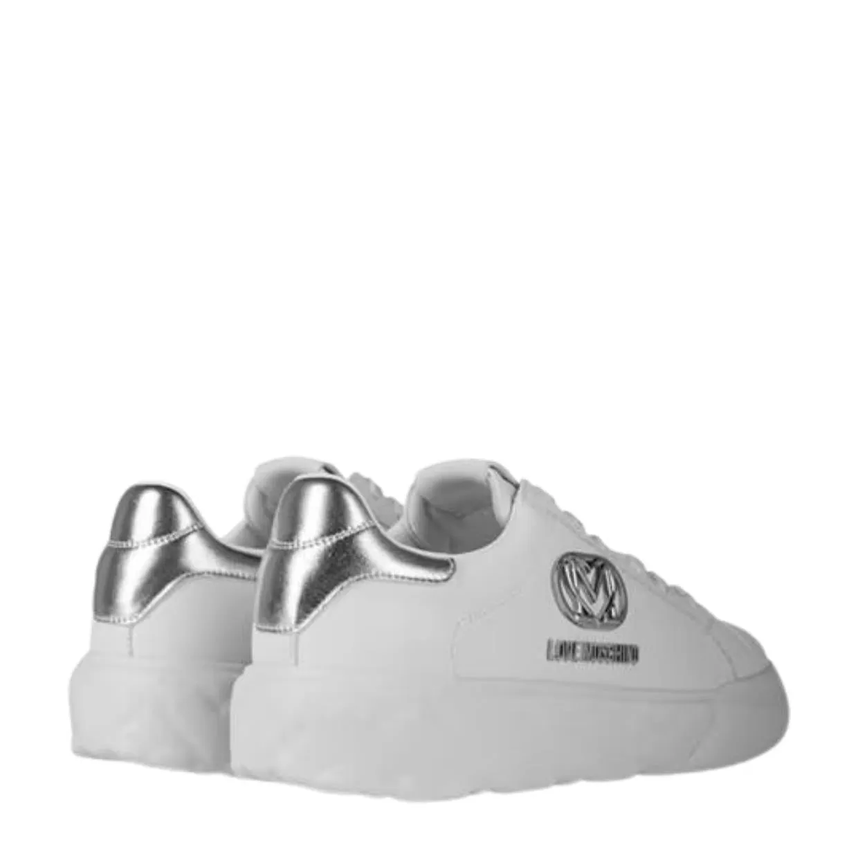 Love Moschino Logo Plaque White Trainers