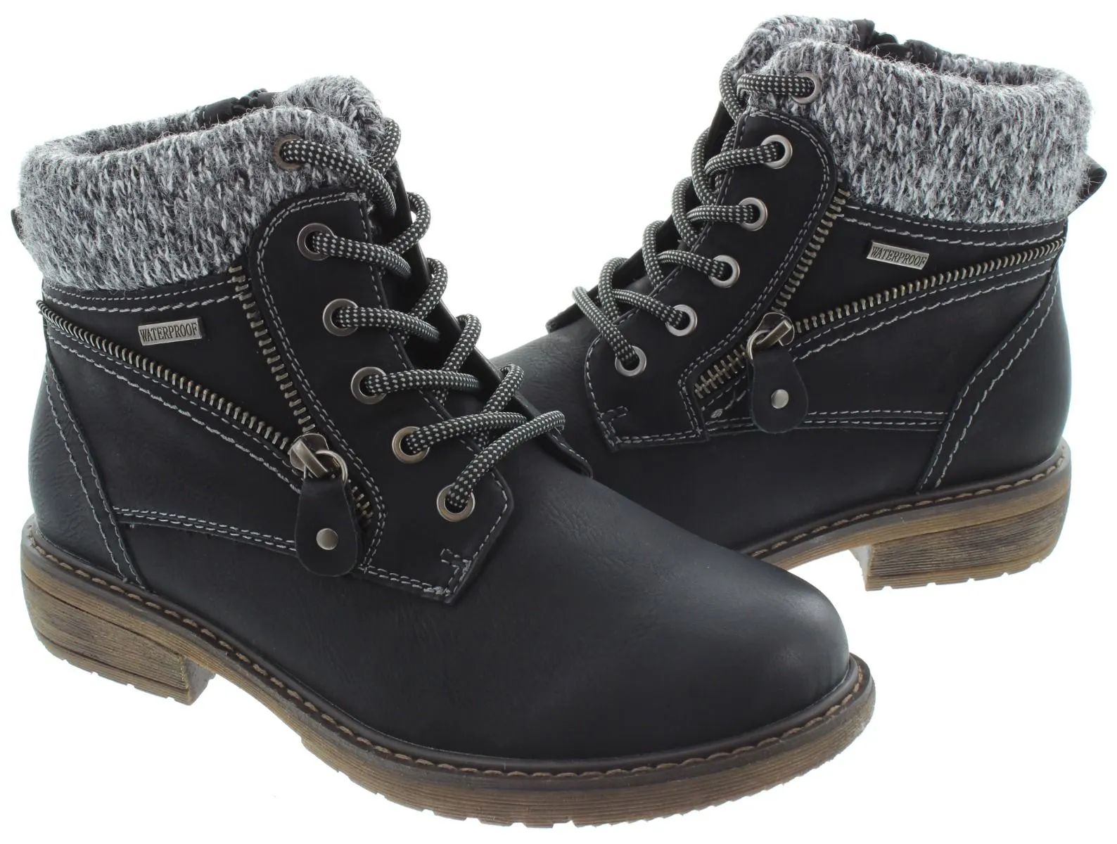 LUNAR Ladies GLB090 Benson Waterproof Boots In Black