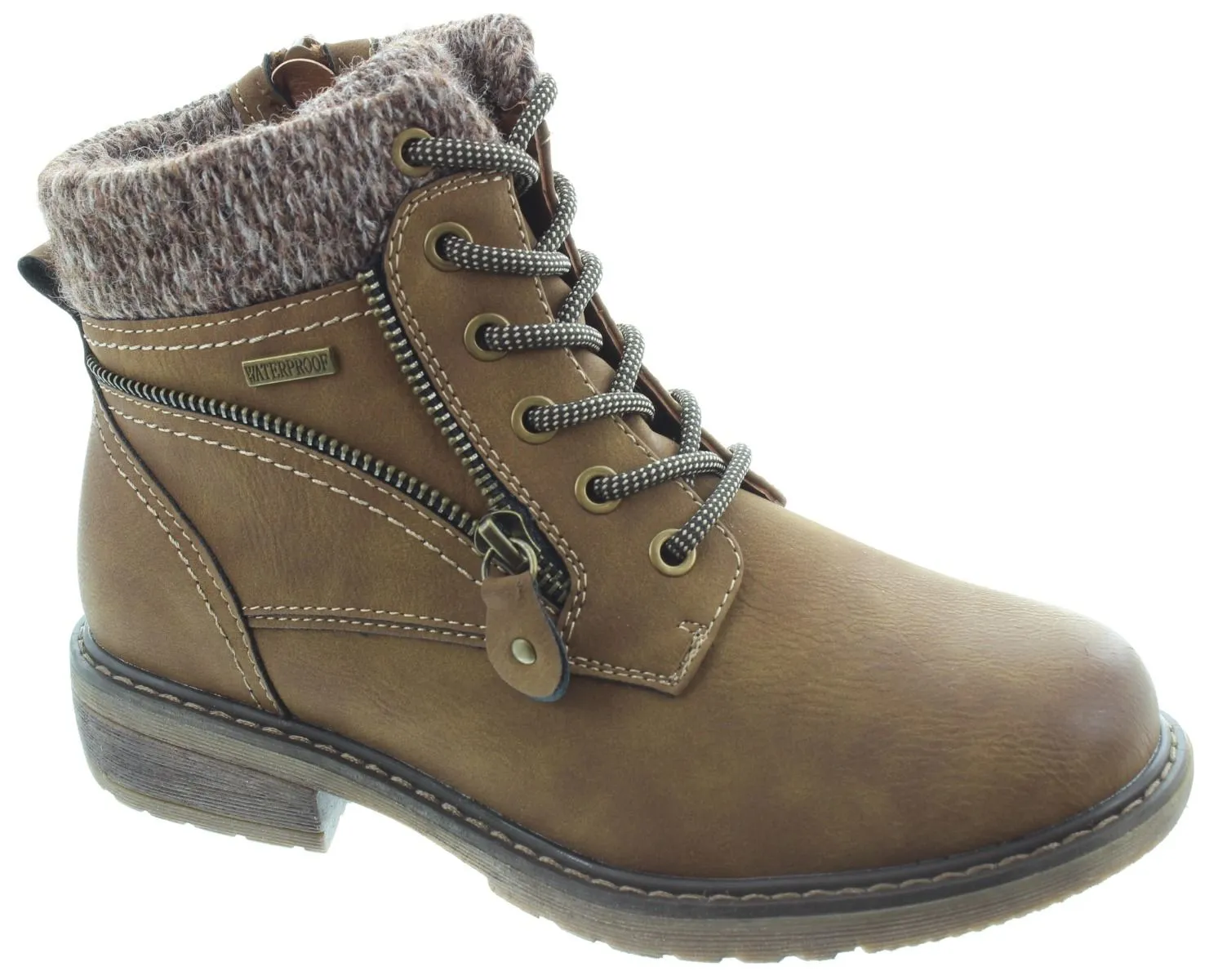 LUNAR Ladies GLB090 Benson Waterproof Boots In Tan