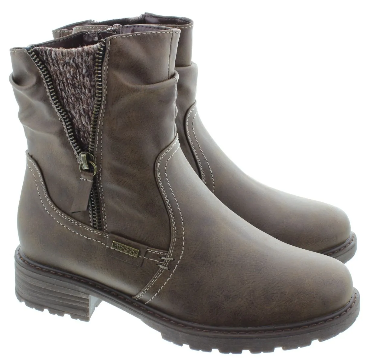 LUNAR Ladies GLB110 Sleet Waterproof Boots in Brown