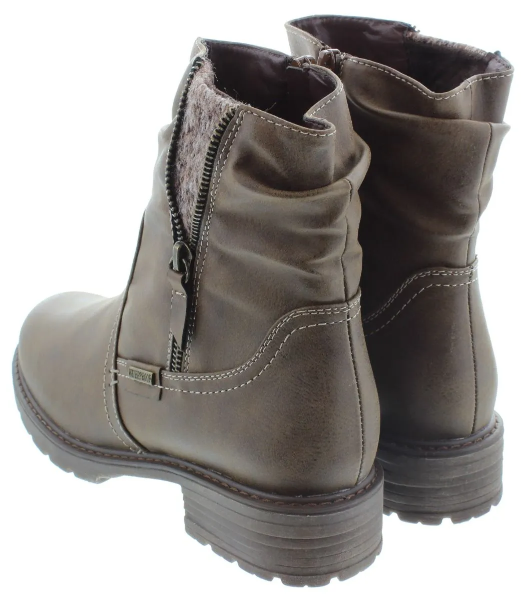 LUNAR Ladies GLB110 Sleet Waterproof Boots in Brown