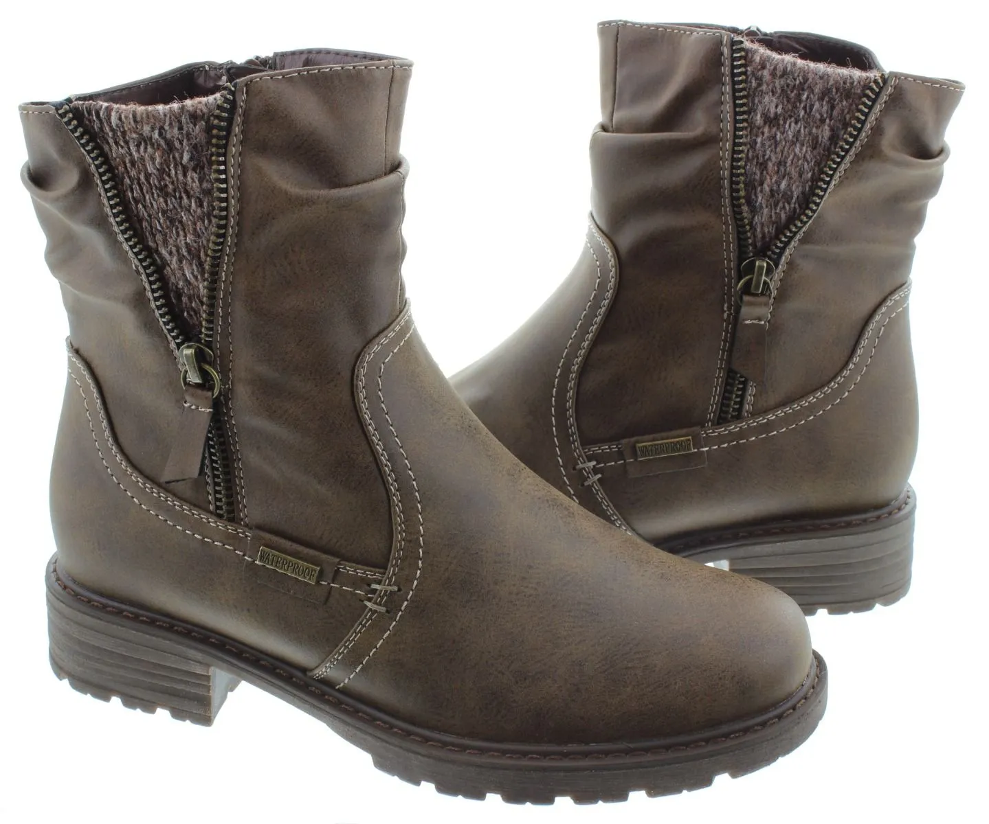 LUNAR Ladies GLB110 Sleet Waterproof Boots in Brown