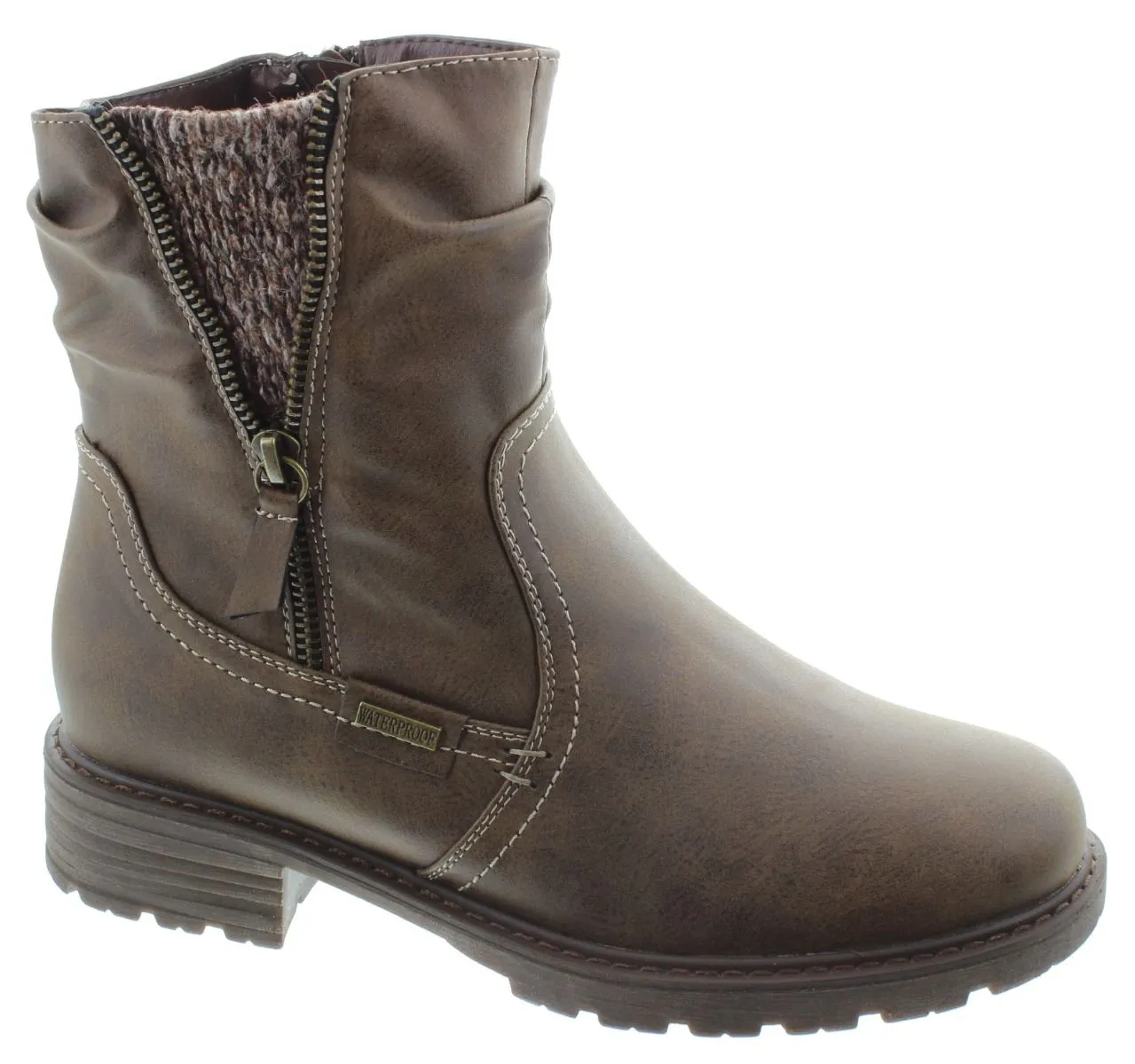 LUNAR Ladies GLB110 Sleet Waterproof Boots in Brown