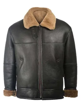 Men's Sheepskin Leather Shearling Jacket - New American Jackets