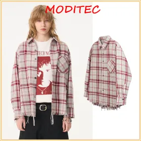 MODITEC  |Other Plaid Patterns Unisex Blended Fabrics Street Style