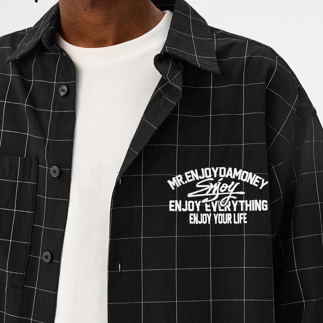 MR. ENJOY DA MONEY  |Other Plaid Patterns Unisex Street Style Long Sleeves Cotton