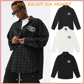 MR. ENJOY DA MONEY  |Other Plaid Patterns Unisex Street Style Long Sleeves Cotton