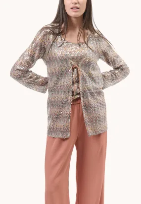 Multi-color sequin cardigan