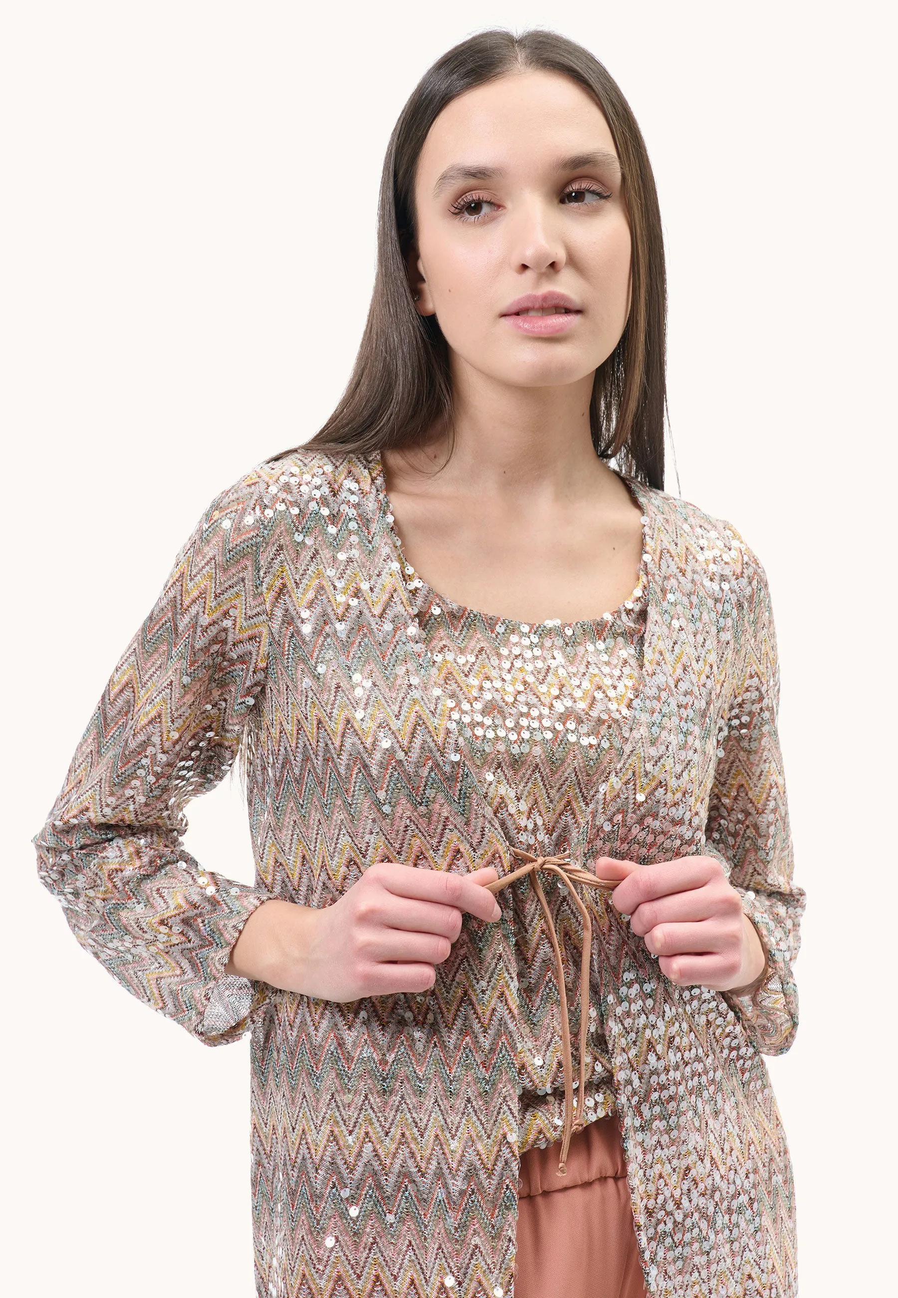 Multi-color sequin cardigan