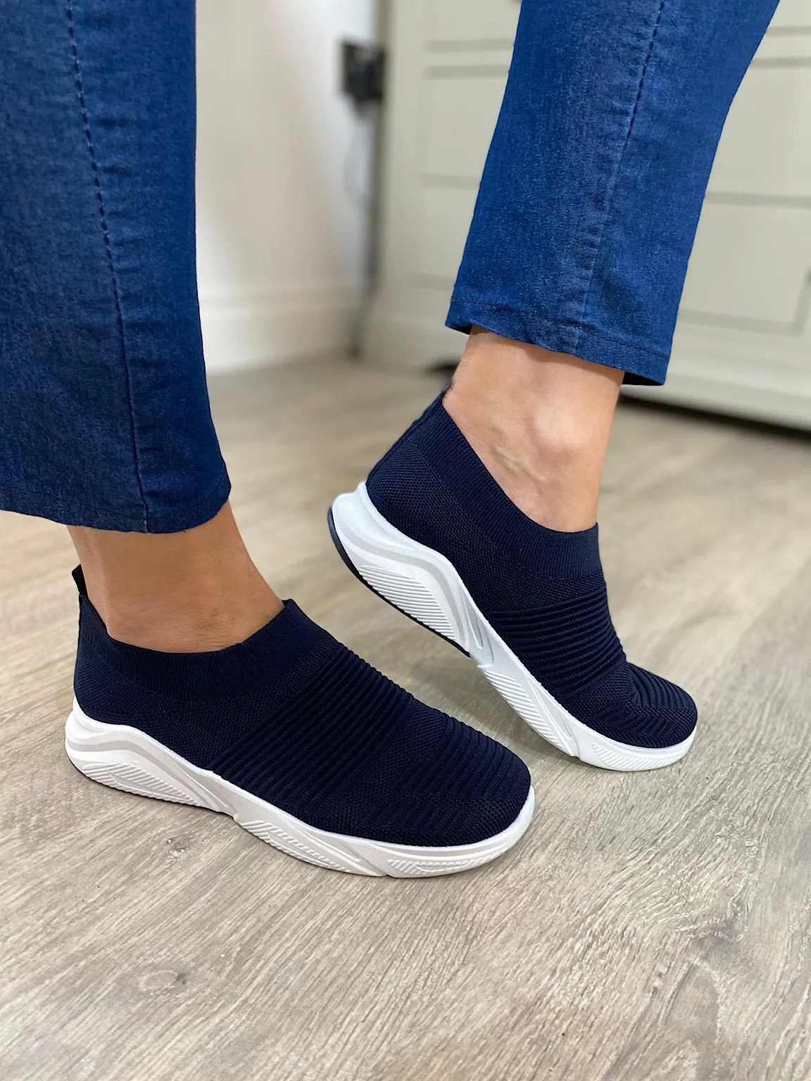 Navy Slip-on Sneakers Nadia