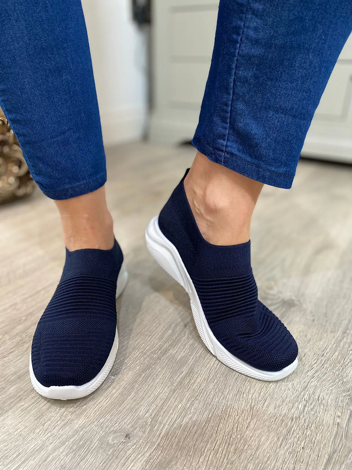 Navy Slip-on Sneakers Nadia