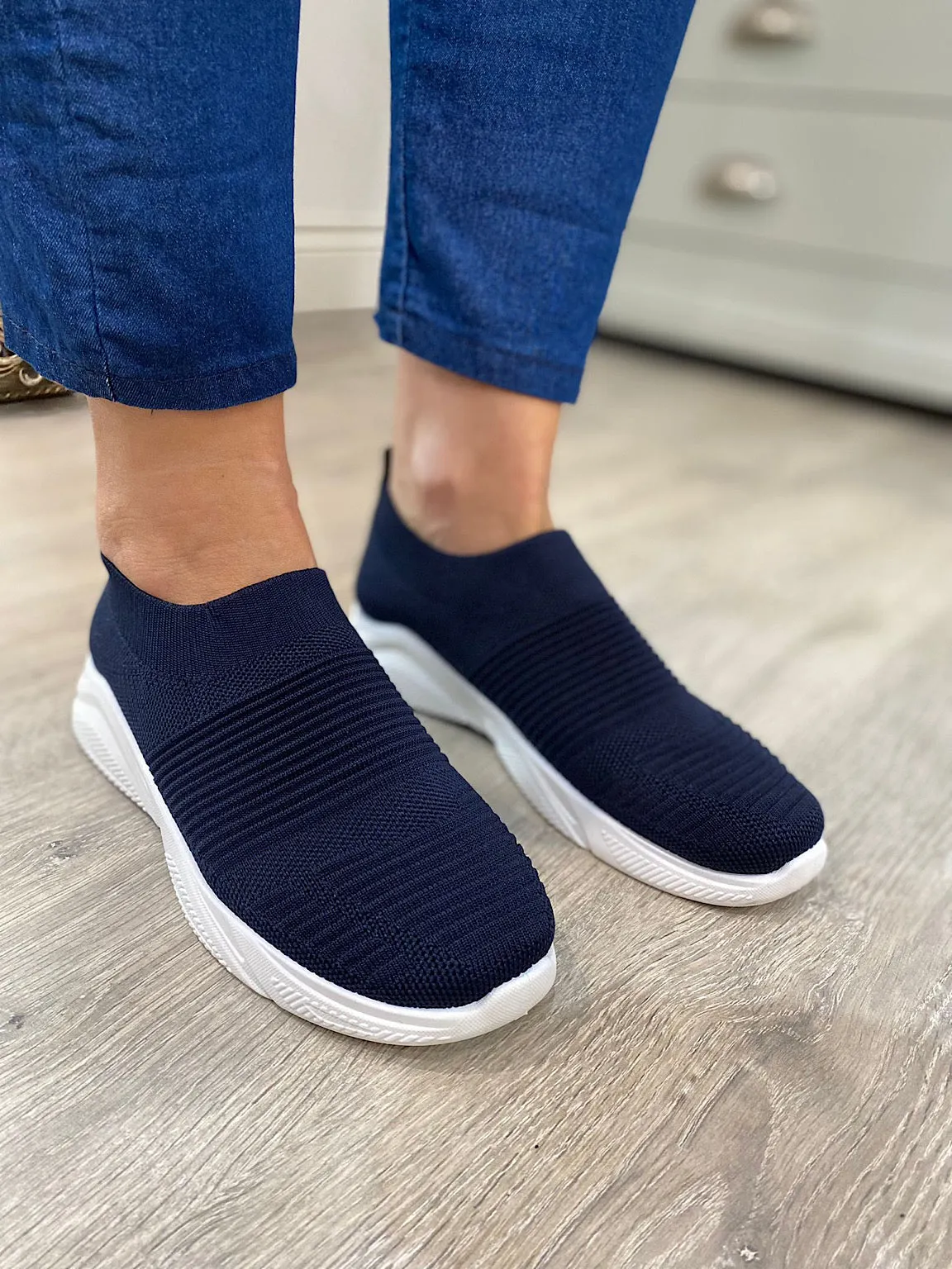 Navy Slip-on Sneakers Nadia