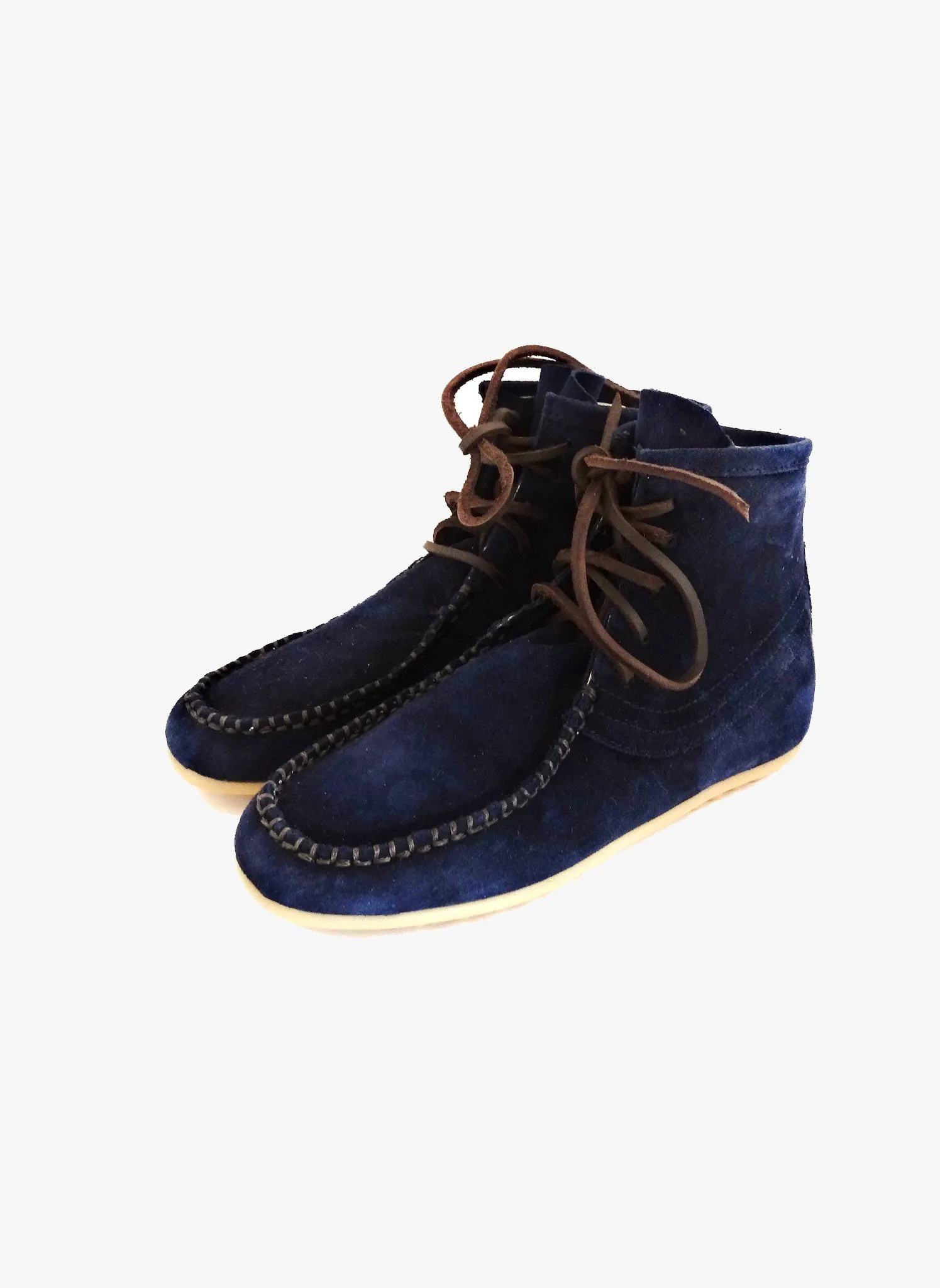 Navy Suede Mohican Boots - Belle Chiara