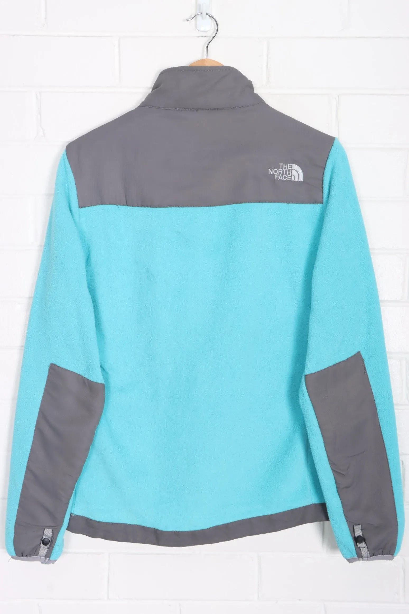 NORTH FACE Denali Fleece Jacket Women's Aqua Grey Color Block M