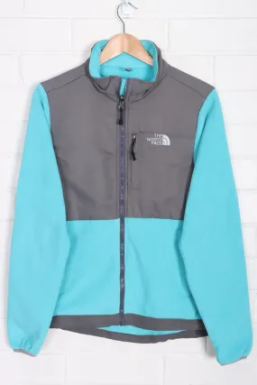 NORTH FACE Denali Fleece Jacket Women's Aqua Grey Color Block M