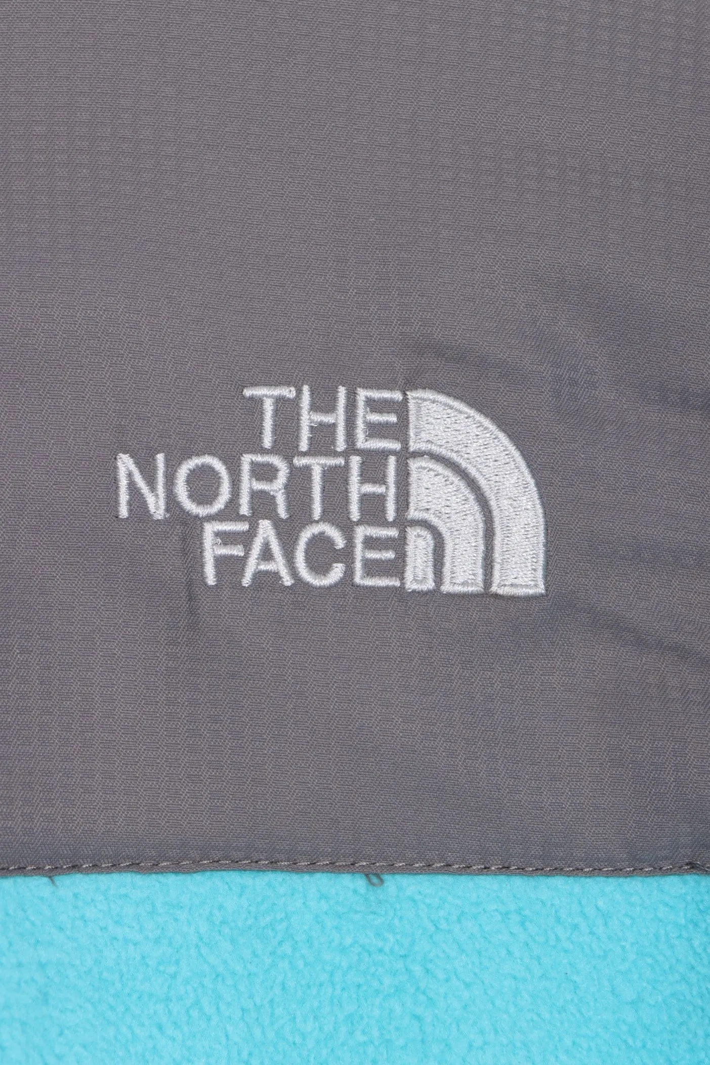 NORTH FACE Denali Fleece Jacket Women's Aqua Grey Color Block M