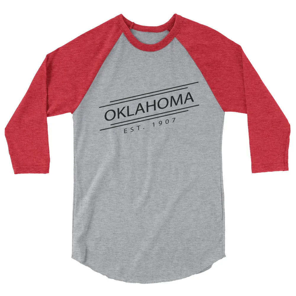 Oklahoma 3/4 Sleeve Raglan Shirt Established.