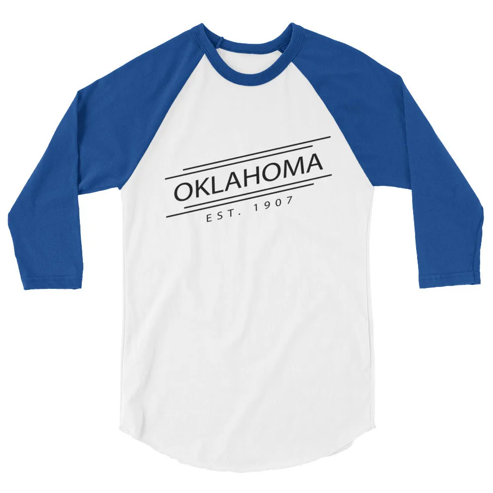 Oklahoma 3/4 Sleeve Raglan Shirt Established.