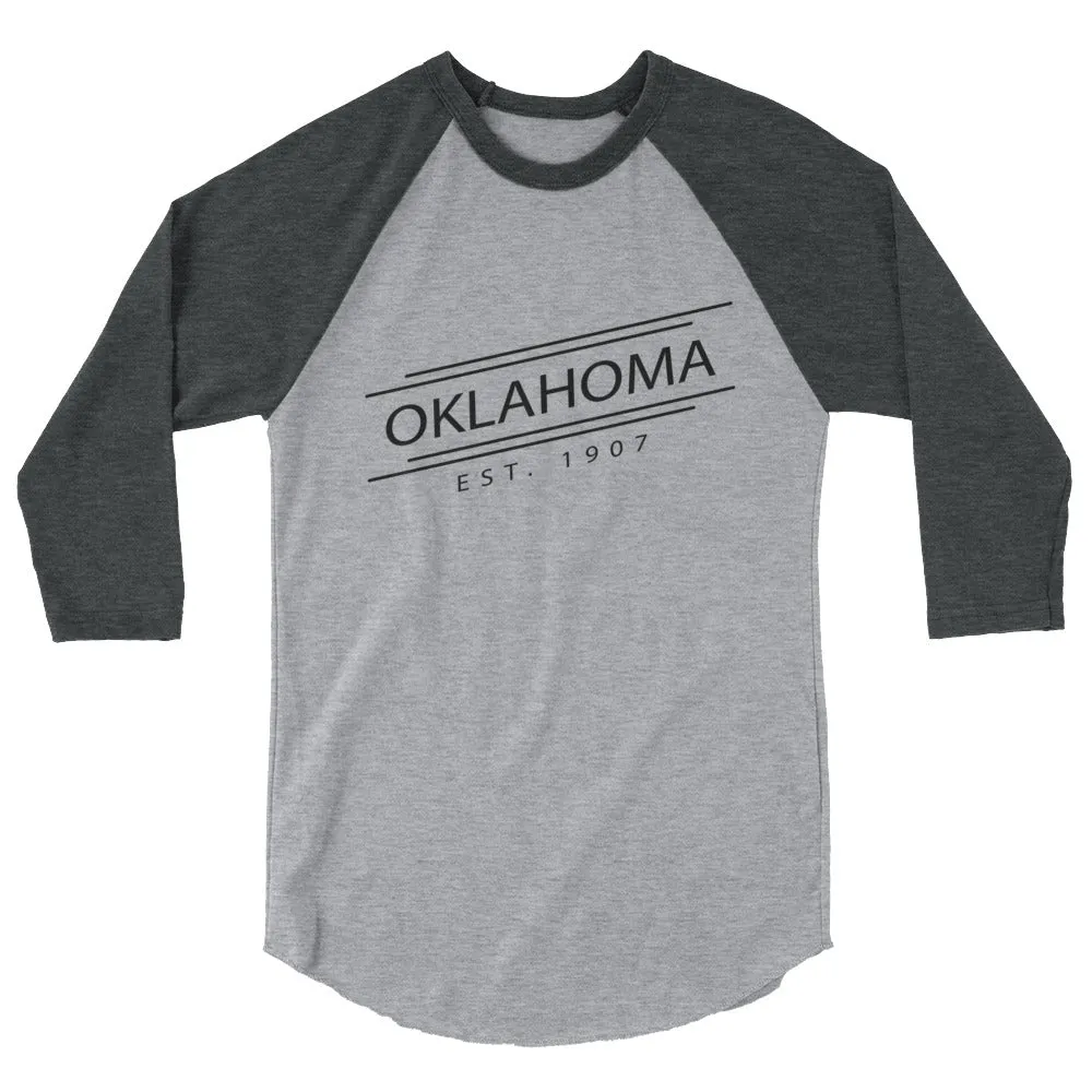 Oklahoma 3/4 Sleeve Raglan Shirt Established.